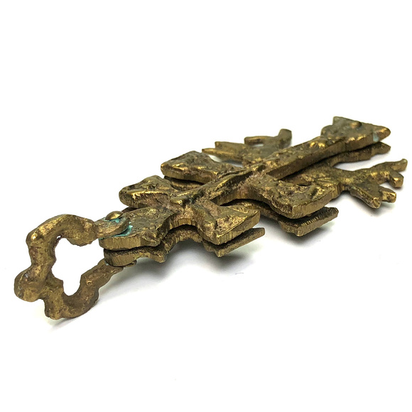 RELIGIOUS BRASS CROSS PENDANT - Picture 6 of 7